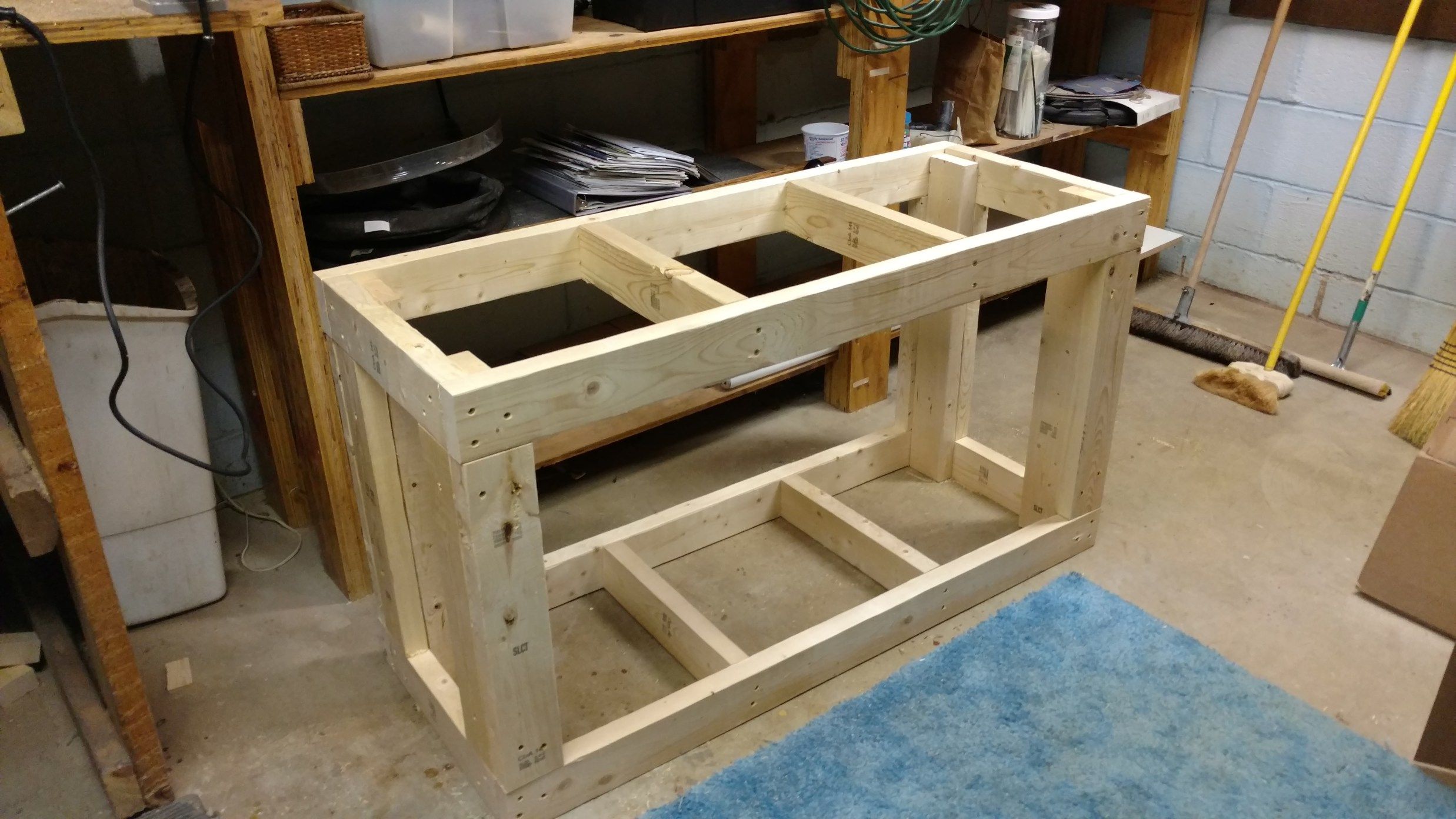How do you make a fish tank stand Cabinet?